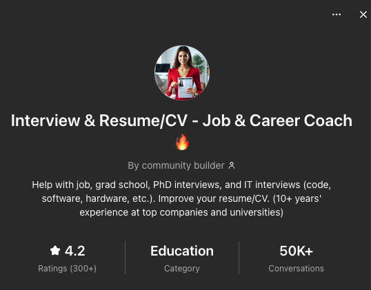 Job Coach Custom GPT