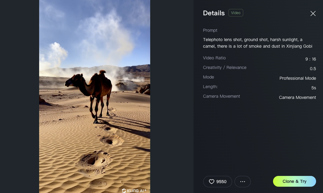 Example of AI generated video