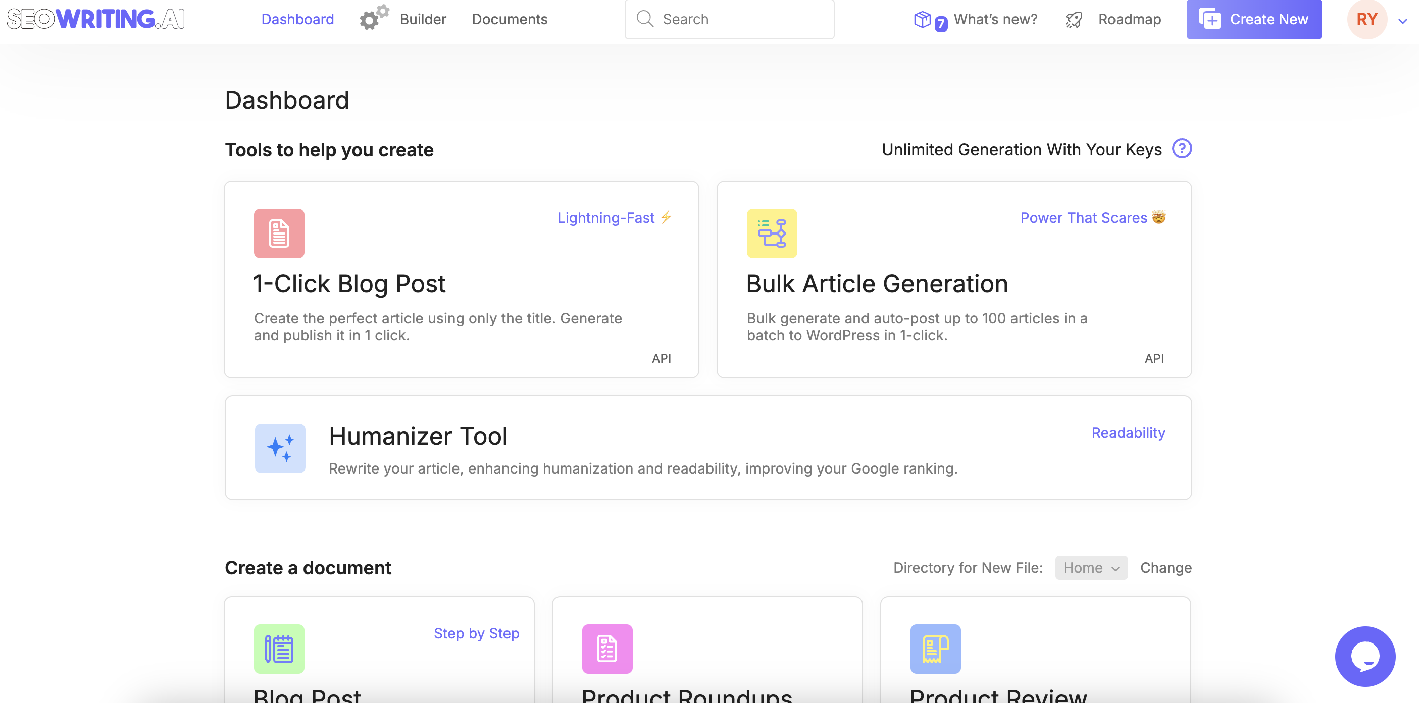 SEOWritingAI Dashboard