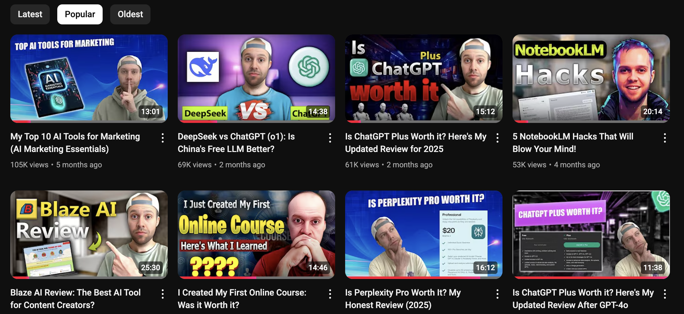 My YouTube Videos are based on Keywords