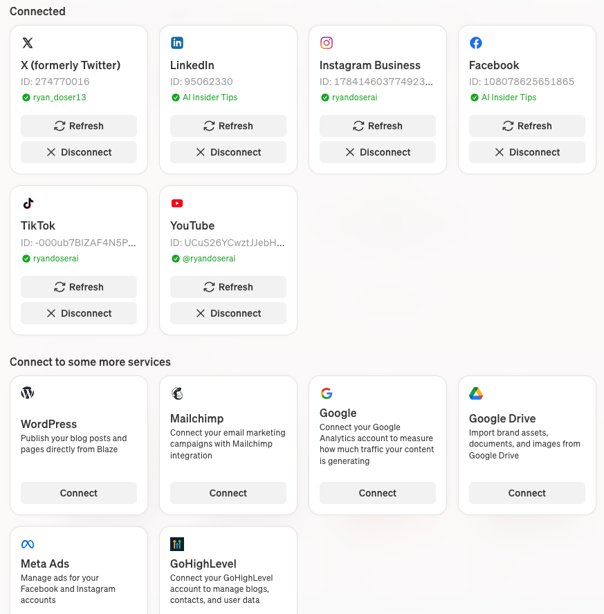 Blaze AI Integrations